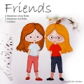 Friends for ever  4 Motive in 7 Größen Doodle Applikation